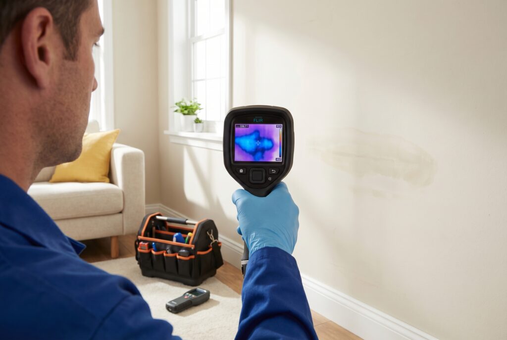 Откриване на скрити течове с термокамера без излишно къртене